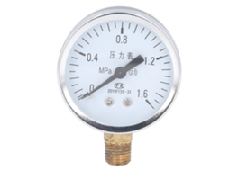 Yuru medidor de Pressão 1/4 Npt com Carcaça de Aço Inoxidável, Precisão Classe 2.5, para Pressão de Ar, Água e Óleo 0 a 1.6mpa