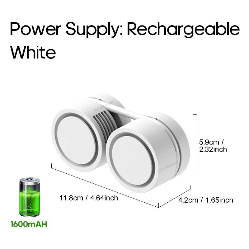 Ventilador de Pescoço, Recarregável, Usb, Sem Lâminas MDUG