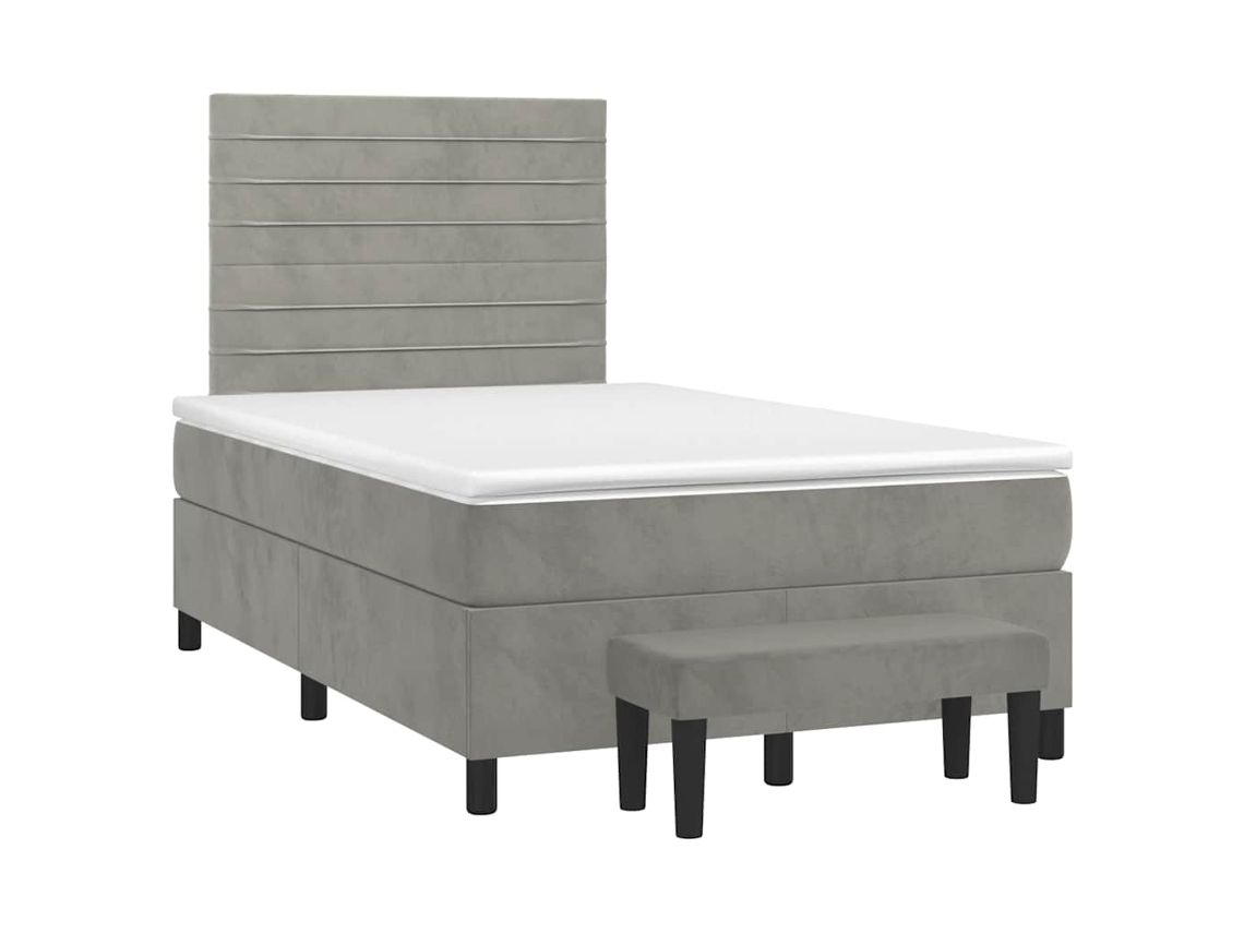 Box Spring Bed, Box Spring Beds Vidaxl Cinzeto Veludo (120 X 190 Cm)