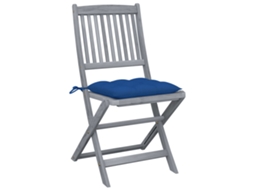 Maison Exclusive - Cadeiras Exterior Dobráveis C/ Almofadões 4 Pcs Acácia Maciça