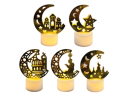 Luz De Velas Led Decorativo Islâmico Para Eid Ramadan 5 Unidades