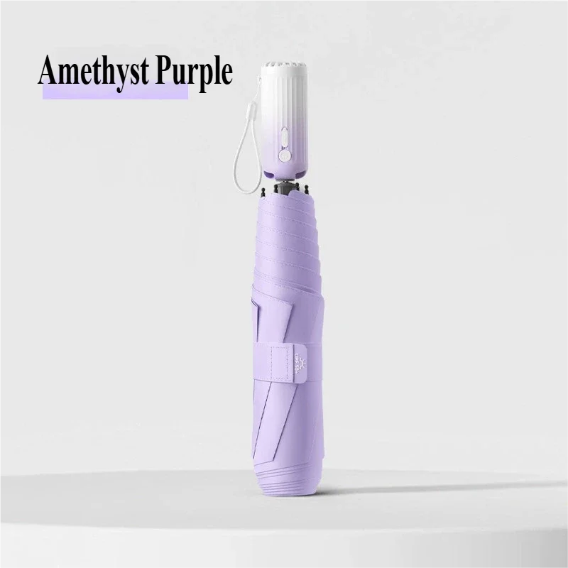 (roxo 6k) Novo Guarda-chuva Dobrável Ultraleve Grande, Proteção Contra Sol E Chuva, Com Interface Usb
