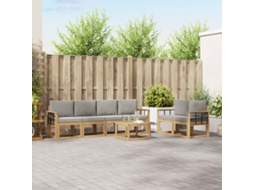 Vidaxl Conjunto De Sofás Para Exterior 7 Pcs Branco E Cinzento-claro