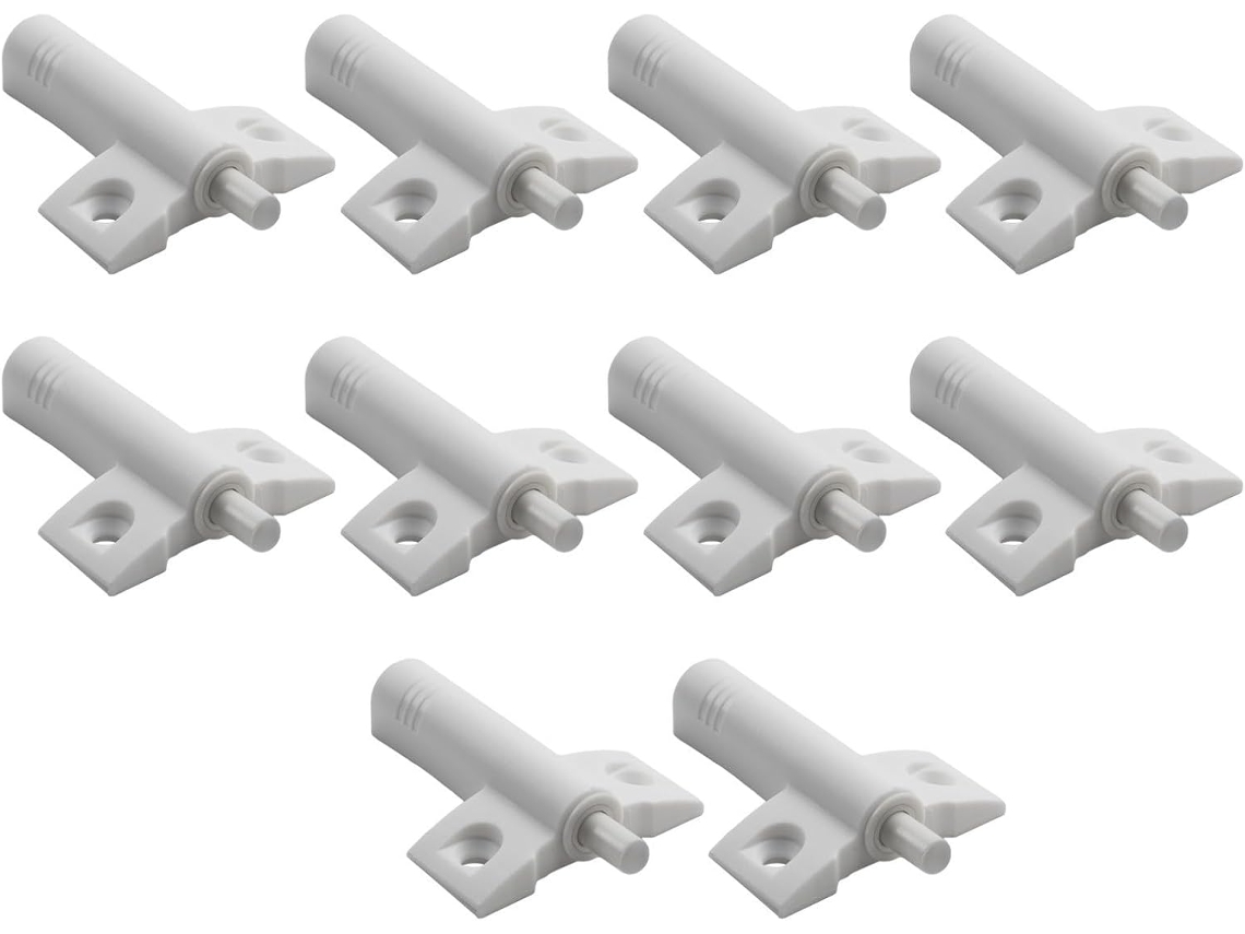 Kit Com 10-amortecedores Silenciosos Para Portas De Armários, Gavetas E Móveis De Cozinha Com Fechamento Suave Branco