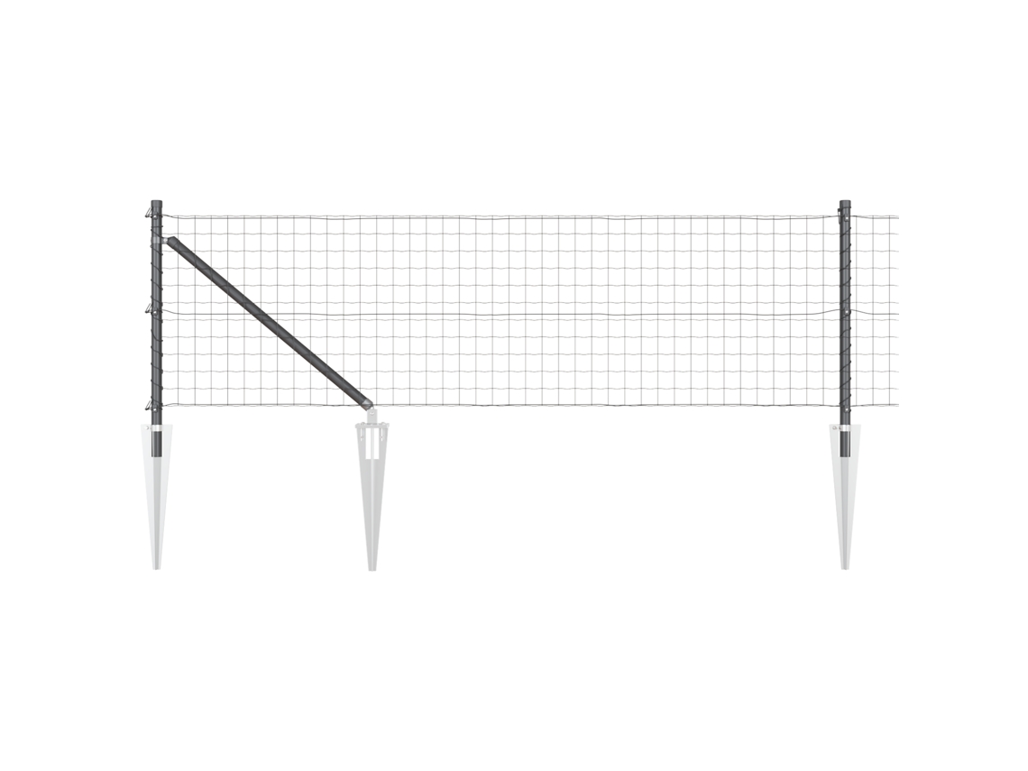 Conjunto 1 Cerca Externa Vidaxl Cinzento Aço (50 X 0,4 M)