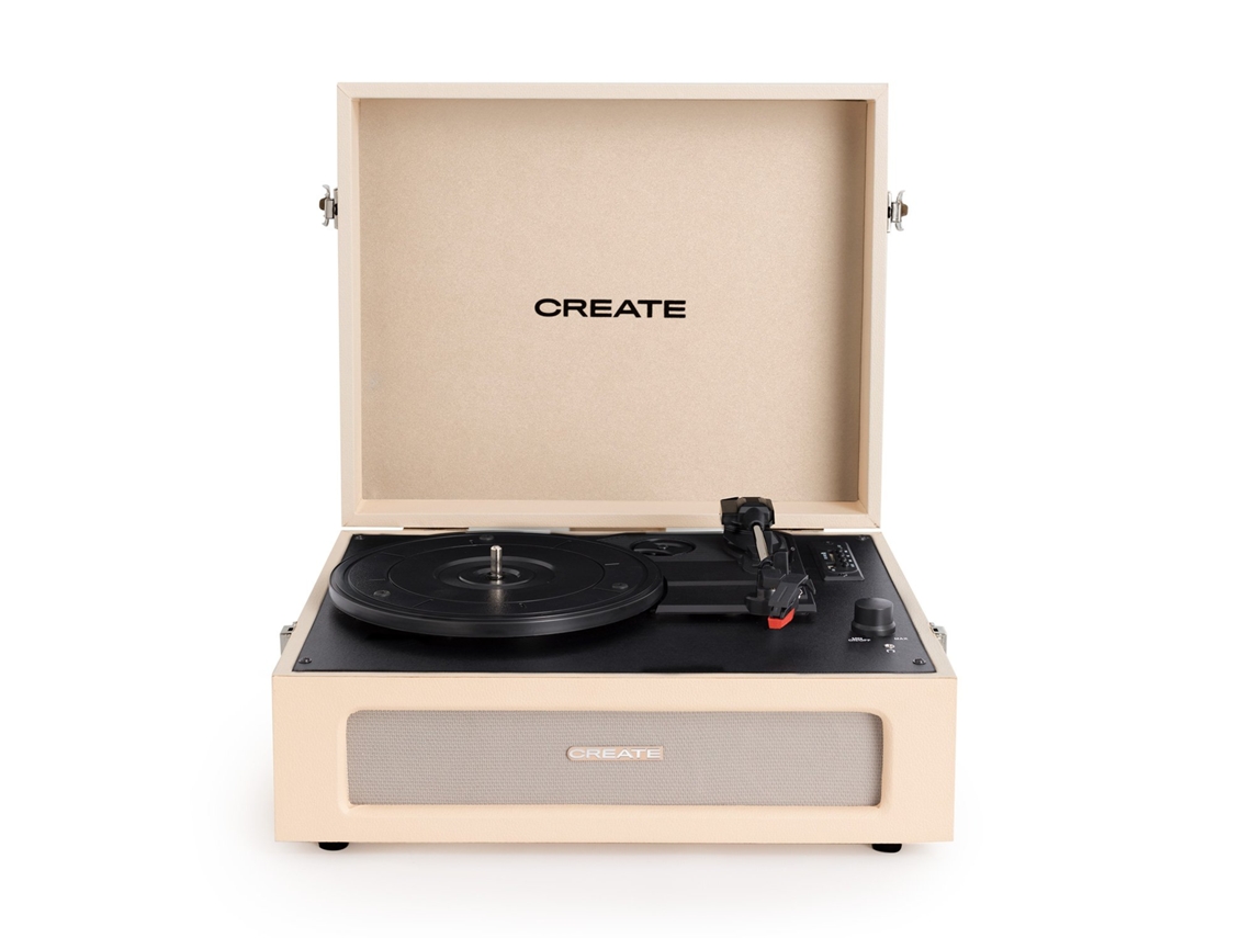 Create - Record Player Retro - Tocadiscos Retro Com Bluetooth, Usb, Sd, Microsd E Gravador / Reprodutor De Mp3