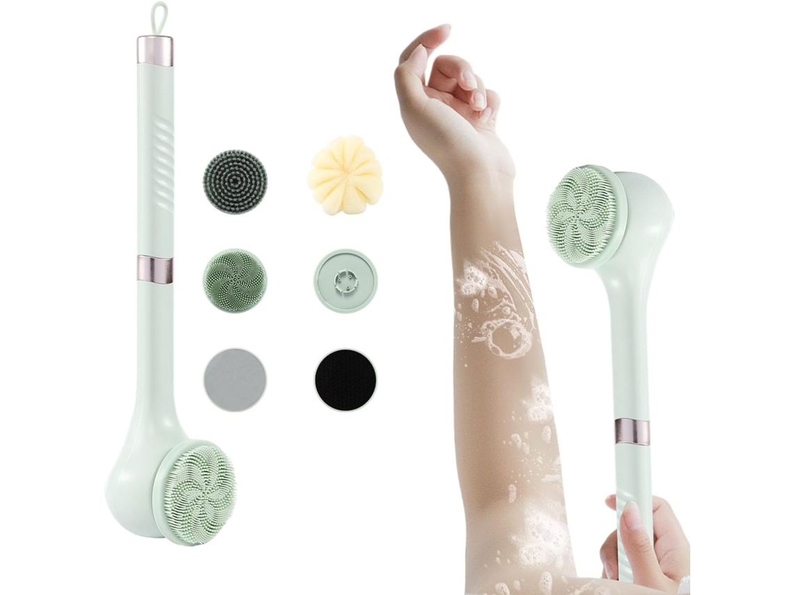Escova De Banho Elétrica Com 6 Cabeças Limpeza, Escova Corporal Elétrica, Para Spa, Chuveiro, Esfoliação E Massagem