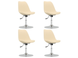 Swivel Dining Chair, Swivel Dining Chairs Vidaxl Creme Tecido (n/a)