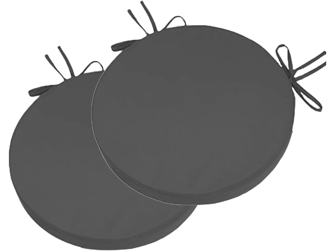 Conjunto De 1 2 4 Almofadas Redondas Para Cadeira Exterior, 30 35 40 45cm, Antiderrapantes E Impermeáveis, Com Tiras