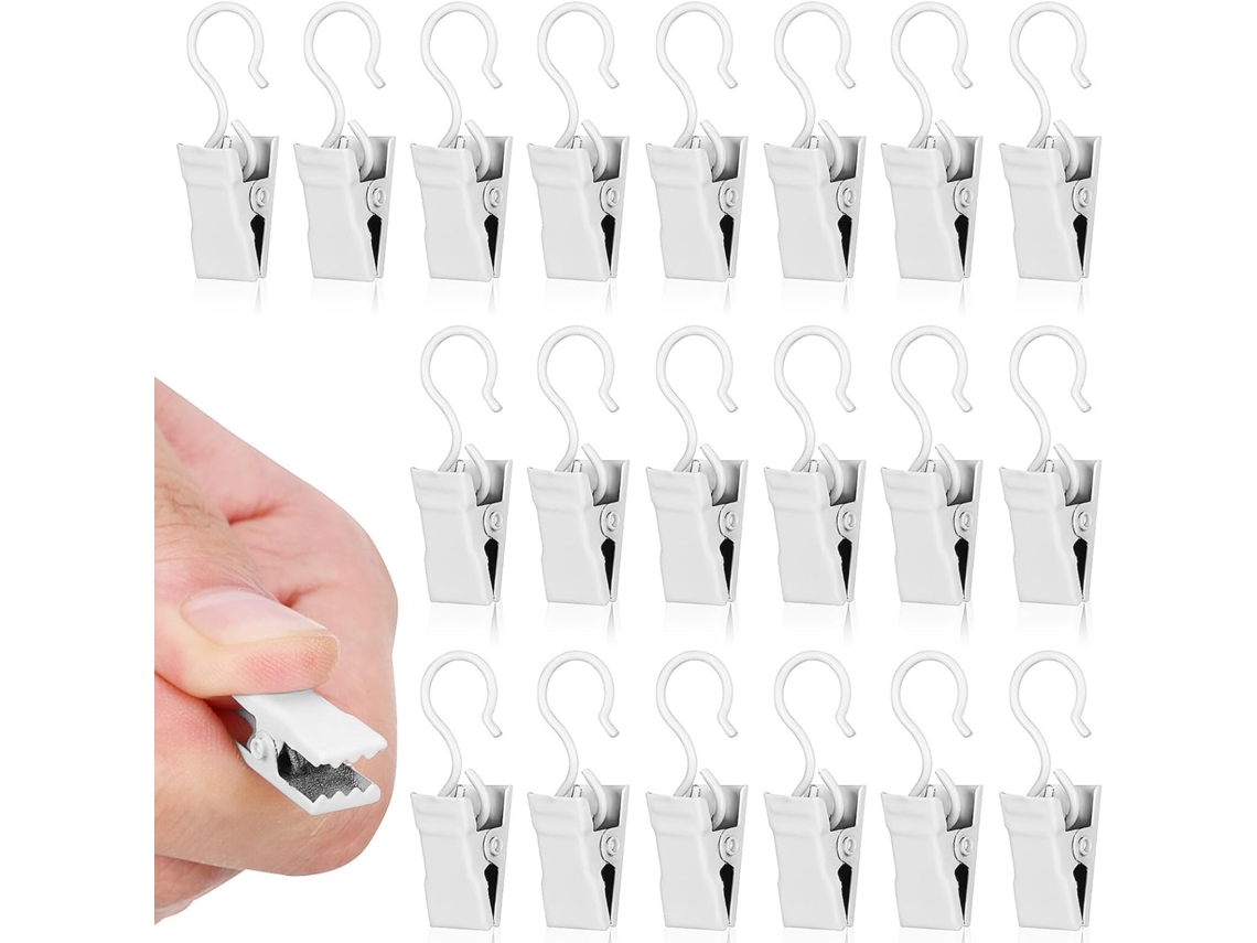 Conjunto De 40 Ganchos De Metal Pequenos Para Cortina, Na Cor Branco Marfim, Clipes Multifuncionais Para Pendurar Cortinas