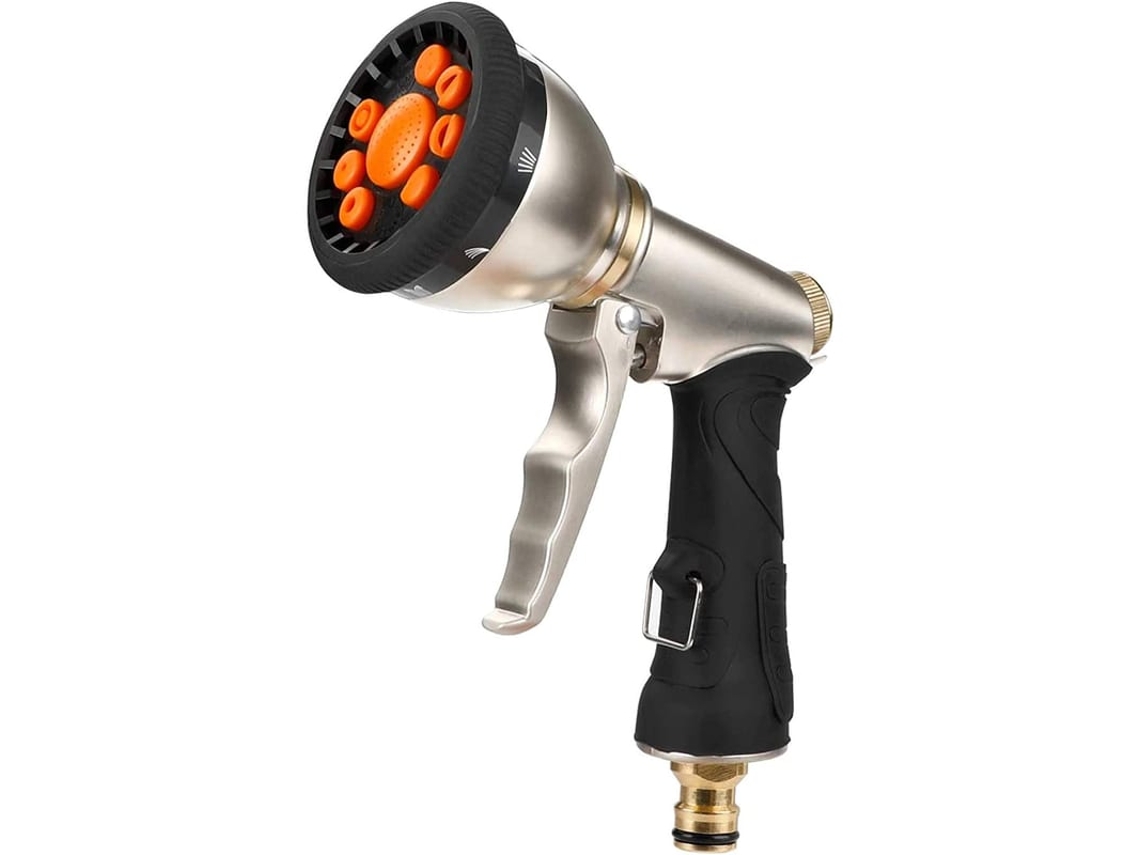 Conector De Mangueira De Jardim De Metal, Bico De Pulverização Com 9 Padrões Ajustáveis Para Lavagem De Carros, Limpeza E Rega
