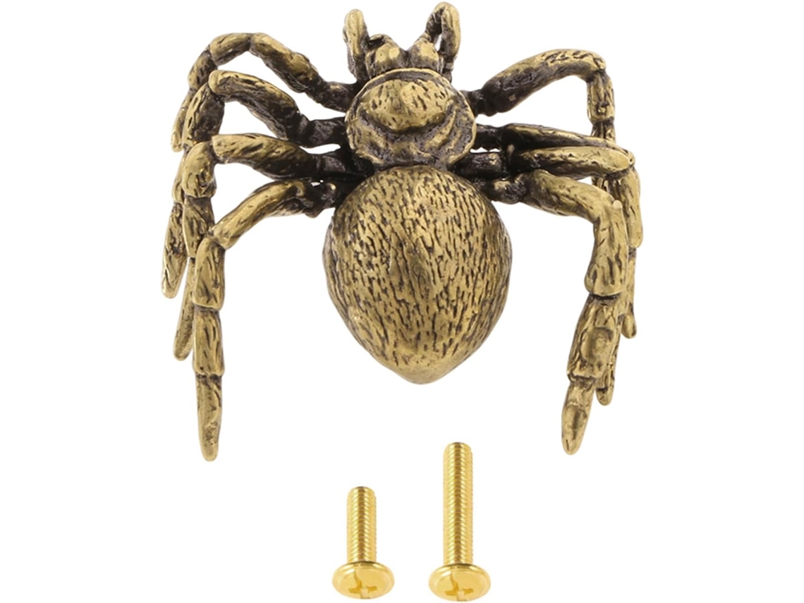 Puxador De Gaveta E Armário Em Latão Com Design Inovador Formato Aranha, Fácil De Instalar Estilo Retrô Superfícies