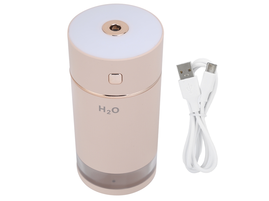 2026zentro-umidificador Mini Fofo Usb Com Luz Noturna 240ml Rosa Para Lar Escritório Carro 1.8w