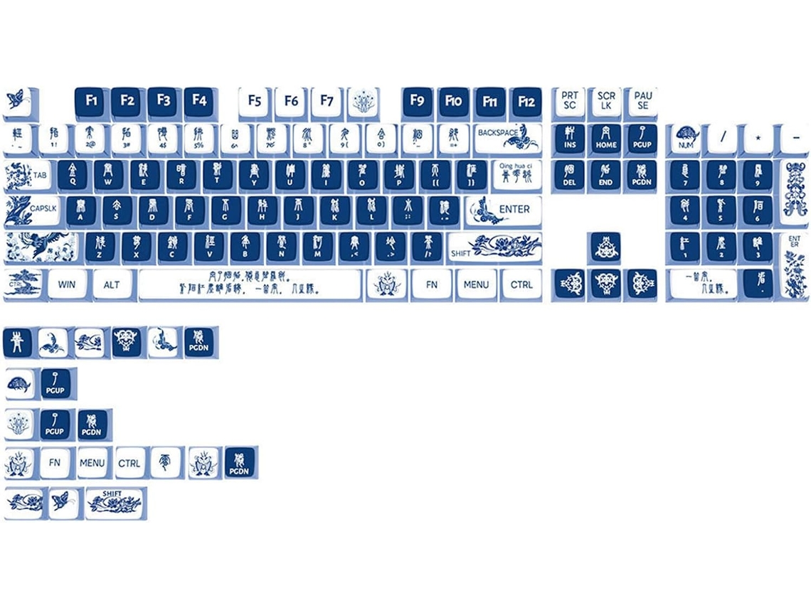 Teclado Com Teclas Pbt Sublimadas, 125 Teclas, Design Elegante.