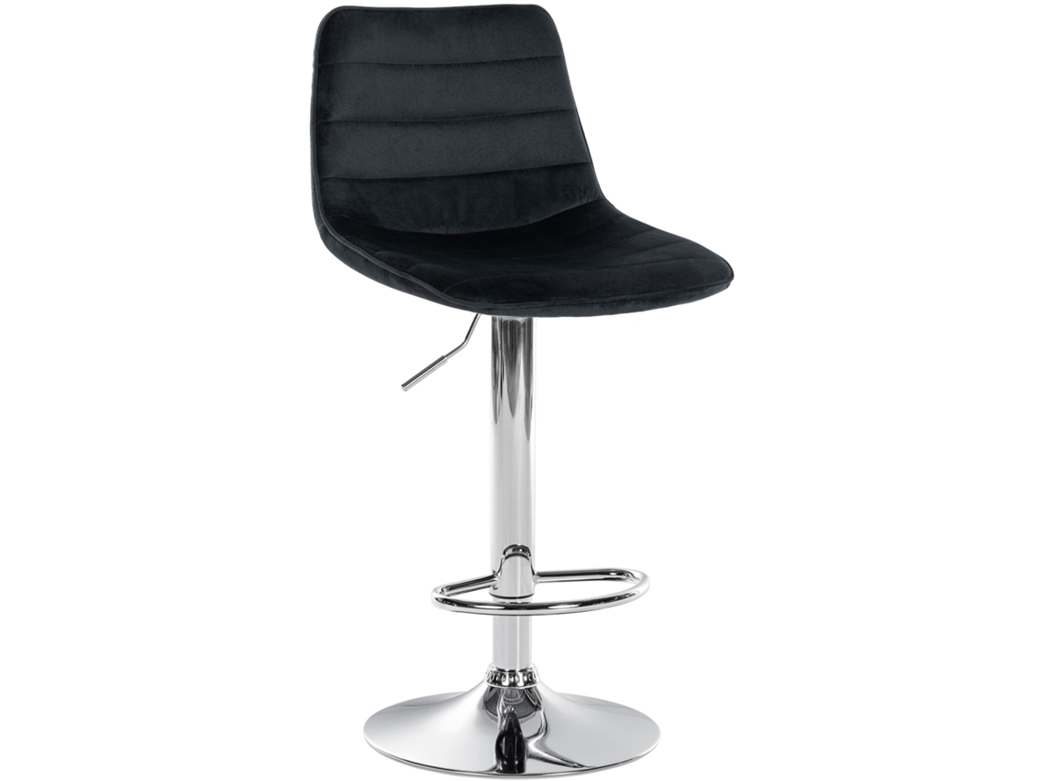 Banco de bar Lex velvet preto/cromo CLP