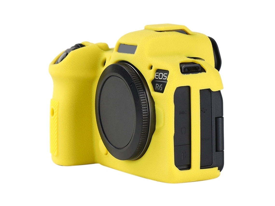 Capa Protetora Lurelia Para Canon Eos R6 Mark Ii / Eos R6ii, Silicone Macio, Cor Amarelo