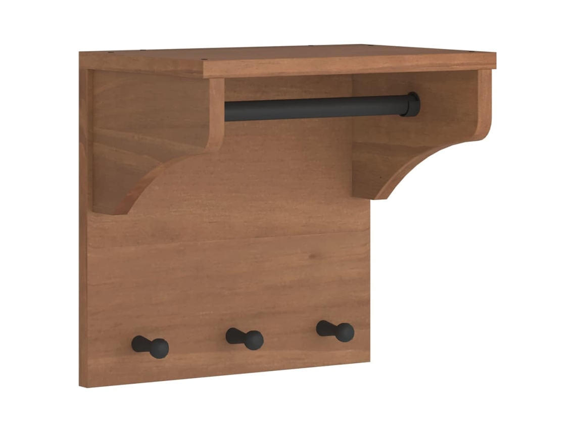 Wall-mounted Coat Rack, Wall-mounted Coat Racks Vidaxl Marrom Madeira De Pinho (n/a)
