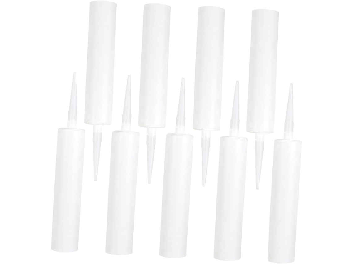Cartucho Vazio para Pistola de Calafetagem, 300ml, Branco Tubos de Calafetagem de Plástico Recarregáveis e Vazios. SFUSHOS
