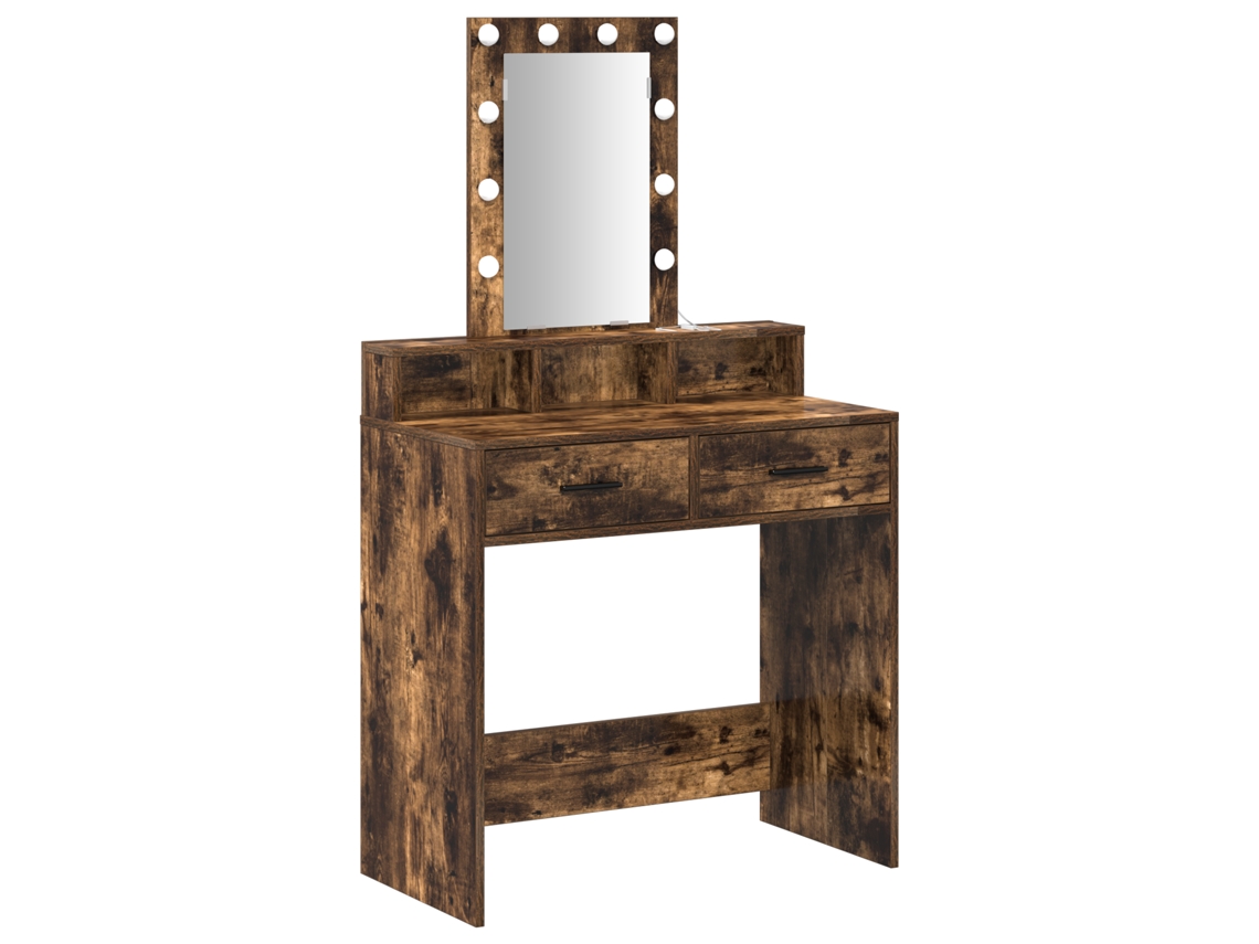 Conjunto 1 Mesa De Vestir Vidaxl Castanho Derivados De Madeira (79 X 41 X 140 Cm)