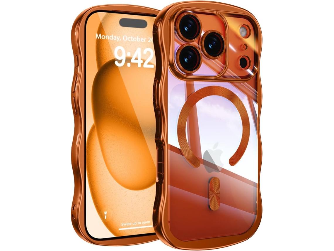 Capa Protetora Waveform, Capa Protetora À Prova De Choque Em Silicone Líquido Com Proteção Para A Câmera, Laranja