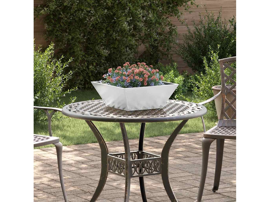 Vidaxl Vaso De Jardim 5 Unid. Prateado 40 X 40 X 15 Cm Aço Galvanizado
