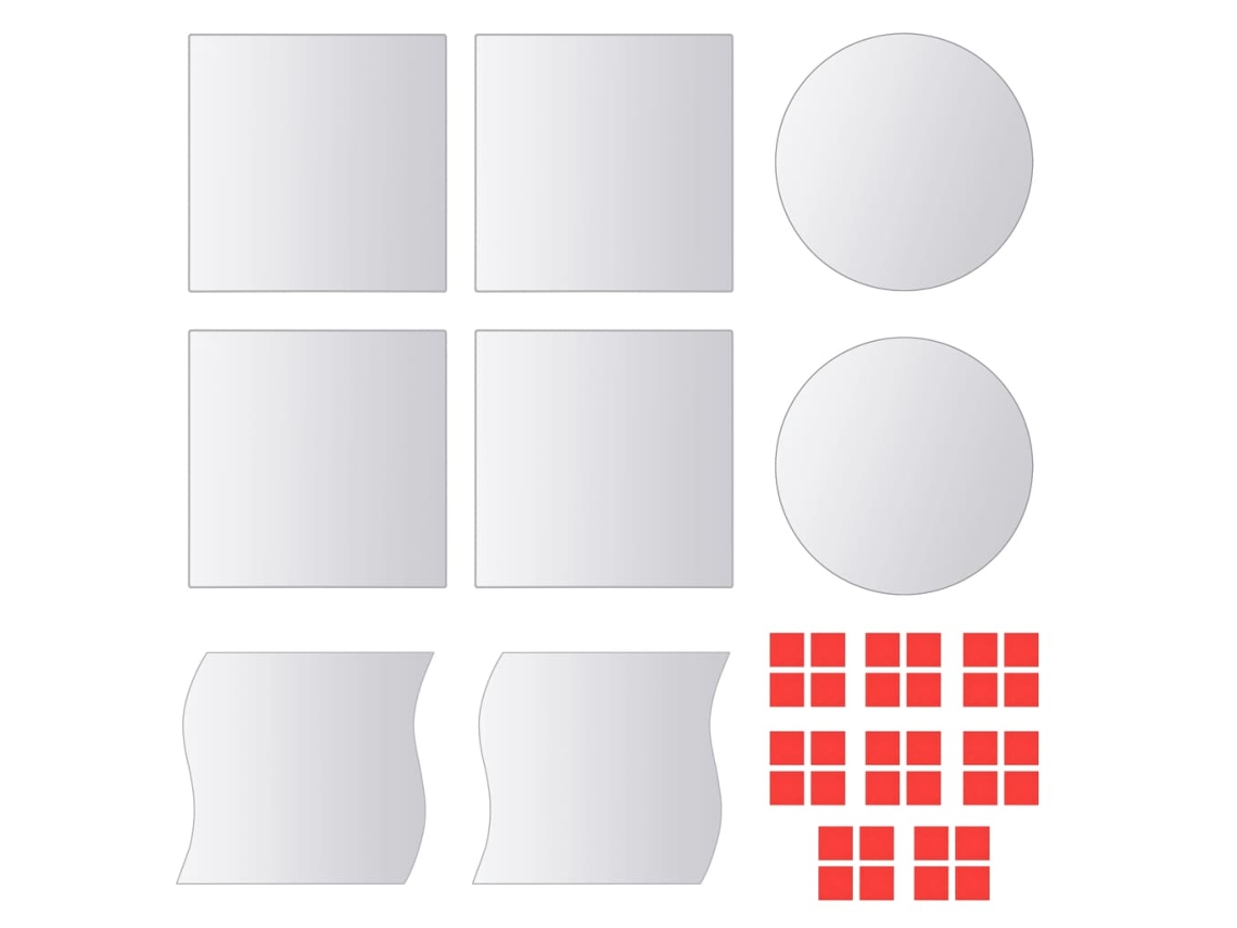 Mirror Tiles, Mirror Tiles Vidaxl Prateado Vidro (n/a)