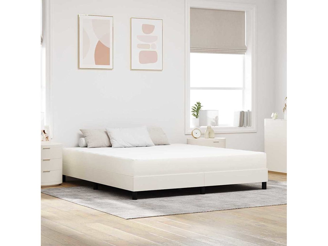 Vidaxl Colchão De Cama Com Colchão Creme 180 X 200 Cm Tecido