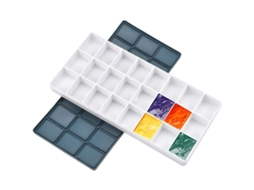 Rebe-caixa De Paleta De Pintura, 24 Compartimentos Para Água, Bandeja Plástica Vazia Com Tampa De Borracha