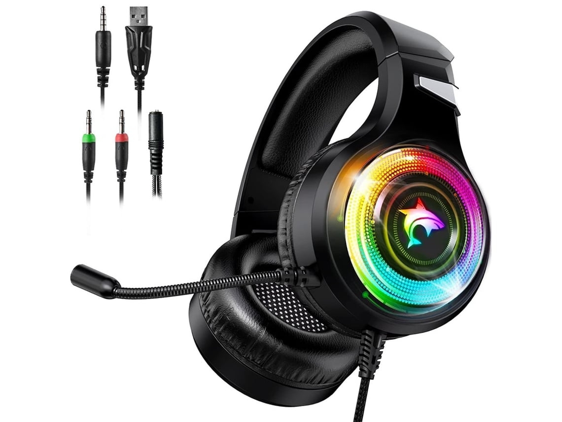 Fone De Ouvido Para Jogos Rgb Para Ps4/ps5, Nintendo Switch, Xbox One, Driver De 50 Mm, Som Surround E 360 ​​hd Yemaesre Aquaforge