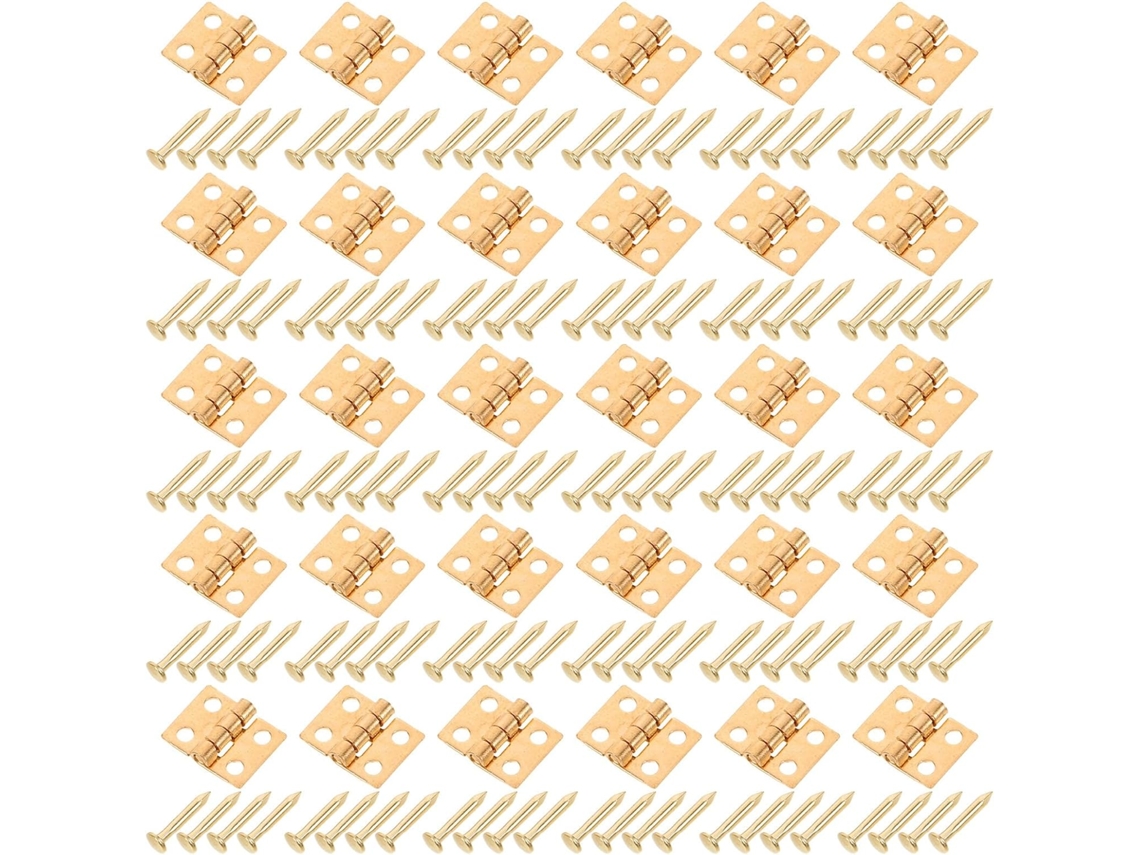 Zerodeko 60-conjuntos De Mini Dobradiças Dobráveis Argila Plástica Com Parafusos, Pequenas Dobradiças Douradas Para Casa