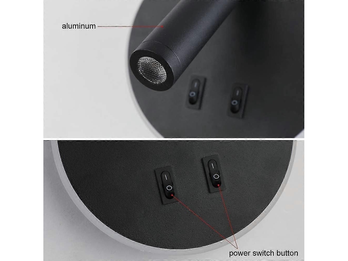 Luminária De Parede Led Com Porta Usb Para Carregar Celular