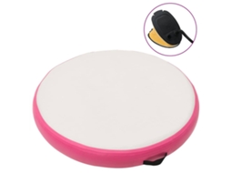 Vidaxl Tapete De Ginástica Insuflável Com Bomba 100x100x20 Cm Pvc Rosa