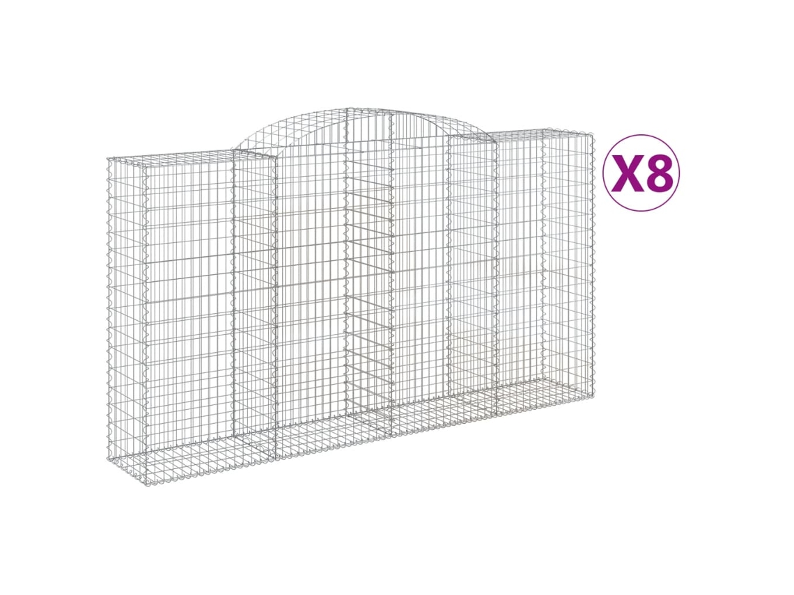 Gabion Basket, Gabion Baskets Vidaxl Prateado Ferro (300 X 50 X 160/180 Cm)
