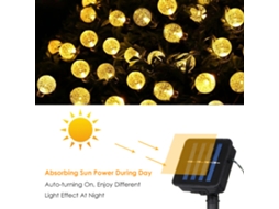 2026 luz de Cuerda Solar 5w 17m 100 Leds Modos Constante/piscando Ip65 Batería 800mah para Jardim Pátio Natal Festa Decoração