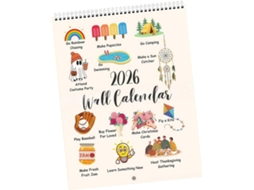 Calendário Mensal Espiral Dupla "vida Alegre 2026", 12 Meses de Janeiro SFUSHOS