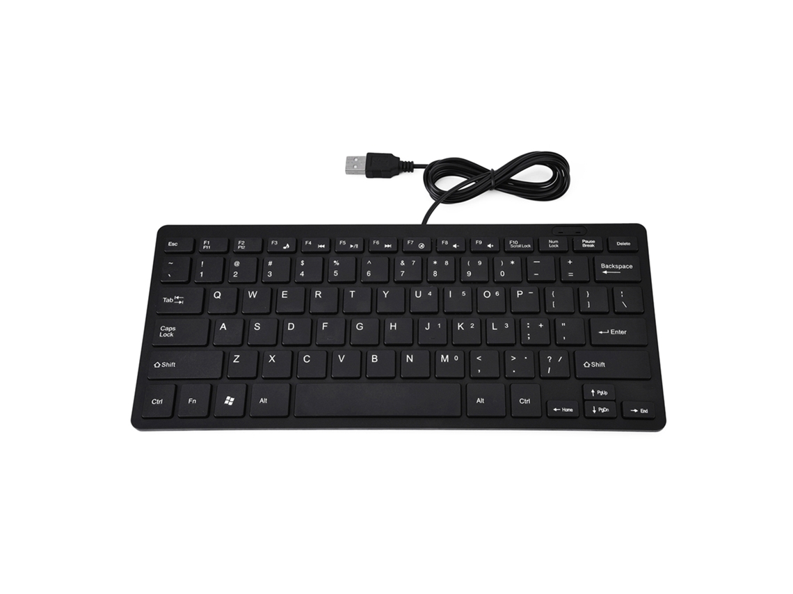 Teclado Mini Ultra Fino Com 78 Teclas Usb Fio Para Computador Desktop Laptop Pc (preto)
