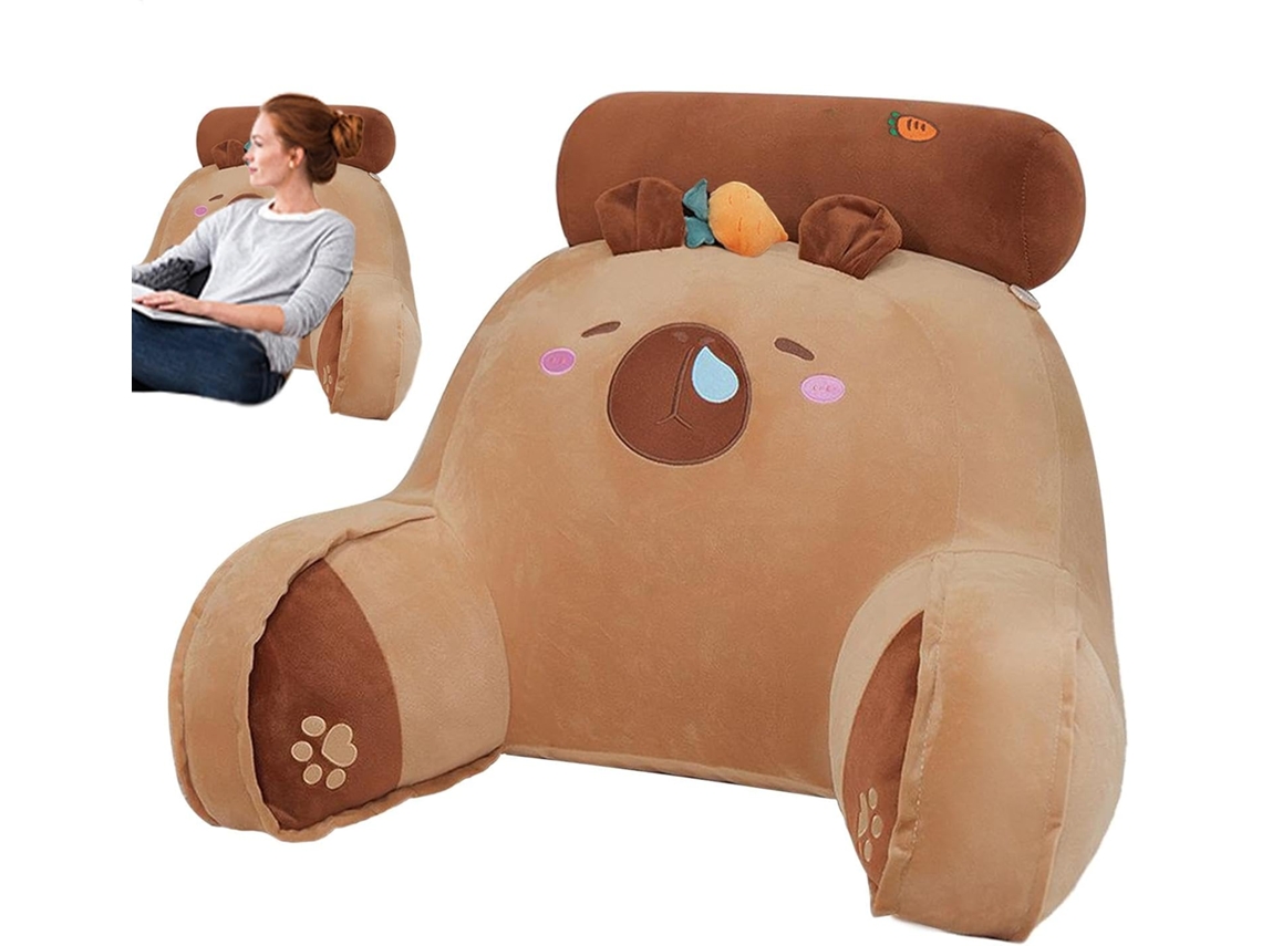 Almofada de Cama Capivara Pelúcia Desenho Animado para Apoio Braço Lombar Fofa e Confortável CHABERLU