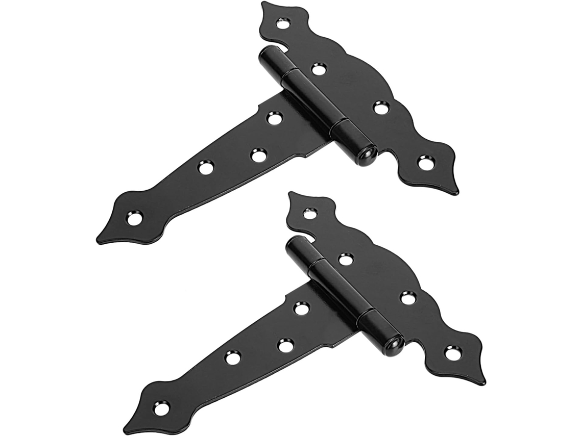Conjunto De 2 Dobradiças Decorativas Em Ferro Formato T Para Portas