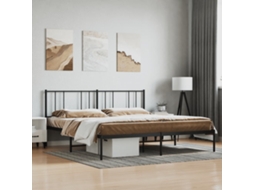 Vidaxl Estrutura de Cama em Metal com Cabeceira 180x200 Cm Preto