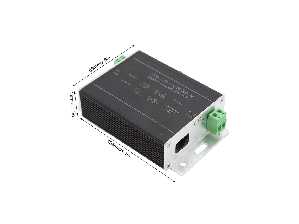 Laxiscreed Dispositivo 2-em-1 De Proteção Contra Sobretensões Ethernet Para Câmaras De Segurança
