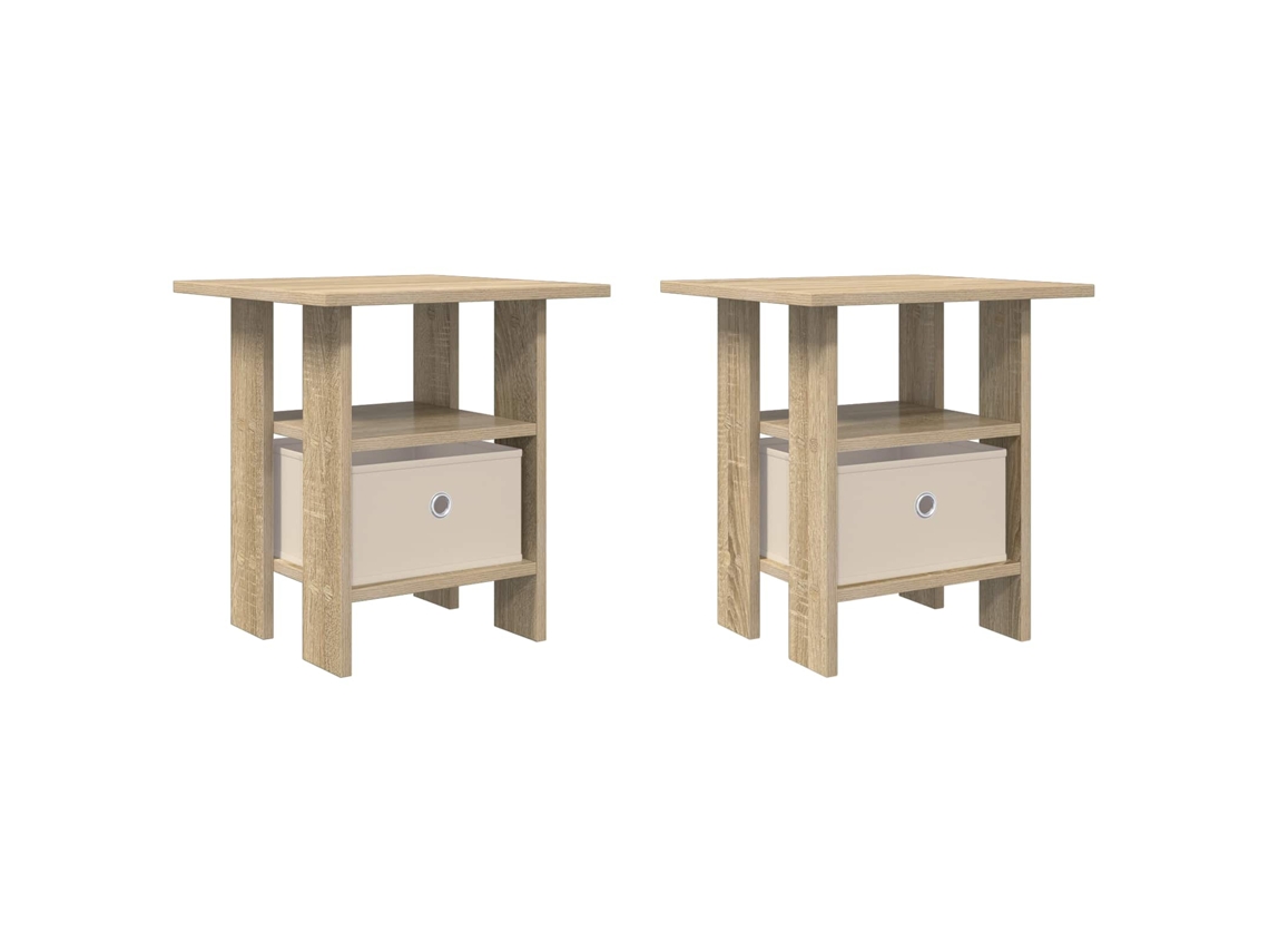 Conjunto 2 Mesa-de-cabeceira Vidaxl Castanho Derivados De Madeira (41 X 40 X 45 Cm)