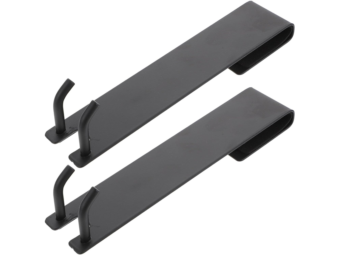 2 Ganchos De Porta Banheiro Em Aço Inoxidável Preto, Resistentes E
