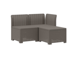 Maison Exclusive - Sofá De Jardim 3 Lugares Estilo Rattan Pp Cinzento-claro