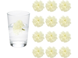 Quarkzman Conjunto De 12 Flores Flutuantes Para Centros De Mesa, Cabeças De Flores Artificiais De Seda Com De