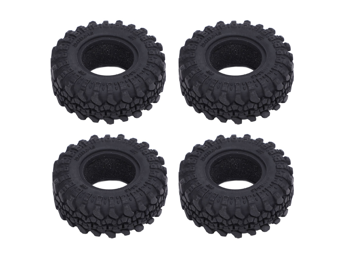 Mali 4 Pneus de Rc de 1.0 Polegada com Espuma Interna Borracha para Carro Crawler 1/18 1/24 Substituição