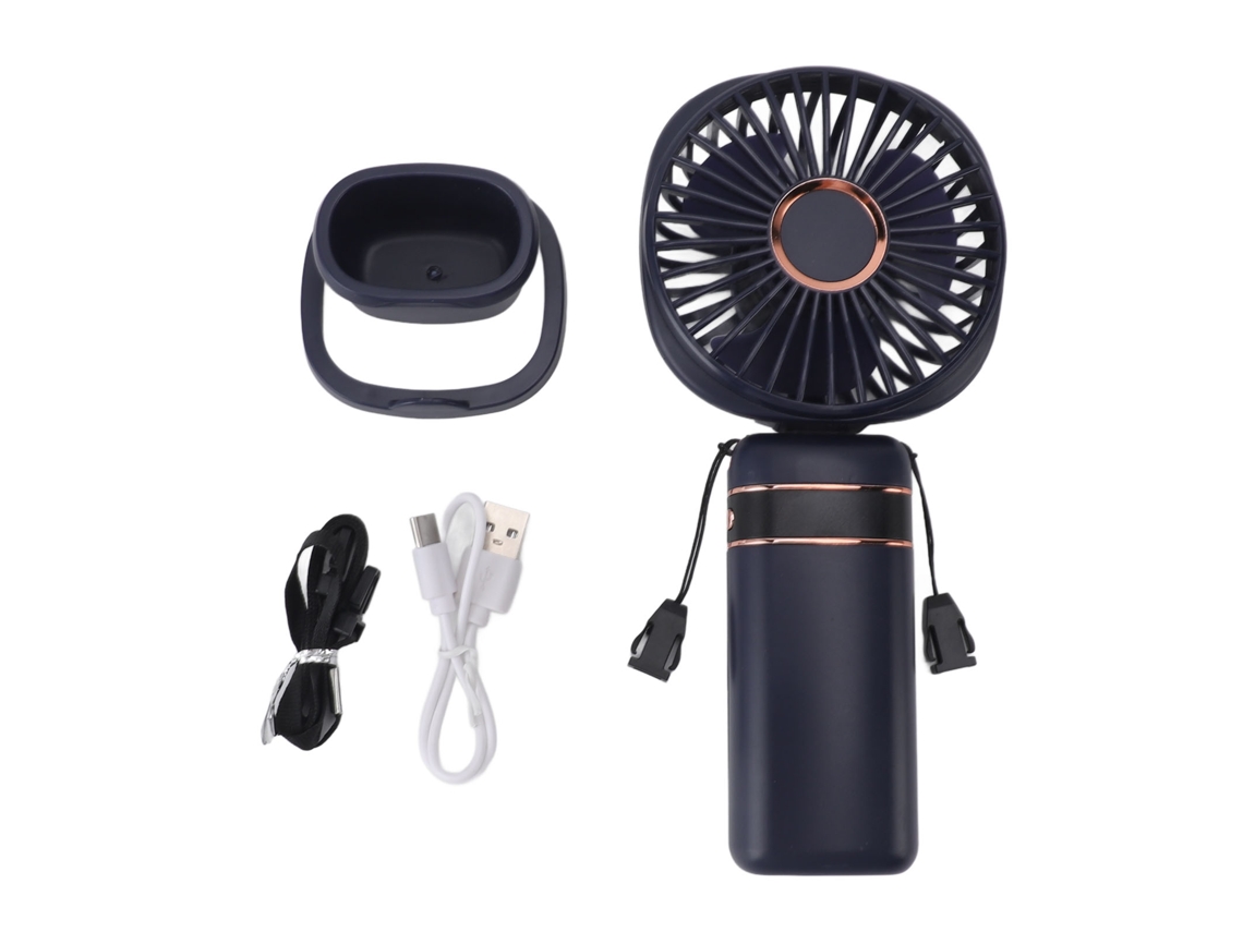 Ventilador Portátil de Mão com Display Digital Plegável Usb Recarregável