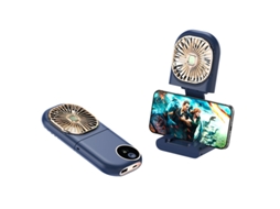 Ventilador Portátil Dobrável com Cordão para Pendurar Mini Ventilador Multifuncional Azul