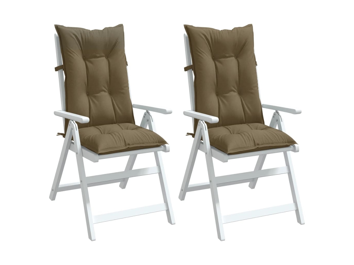 Vidaxl Almofadões P/ Cadeiras Altas 2 Pcs Mesclado Tecido Cinza-acas.