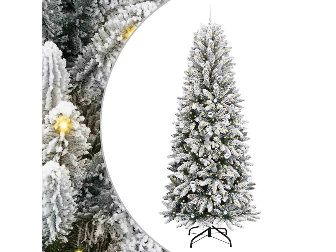 Árvore De Natal Artificial Pré Iluminada Vidaxl Branco Pvc (93 X 93 X 240 Cm)