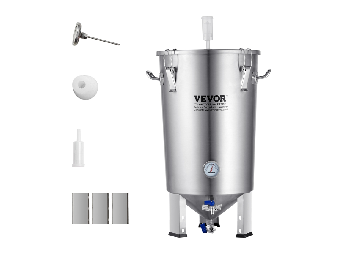 VEVOR 8 Gal Aço Inoxidável Home Brew Kettle Set Fermentador de Balde de Cerveja